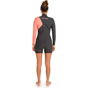 2019 Rip Curl Womens G-Bomb 2mm Long Sleeve Shorty Wetsuit Coral WSP9IW